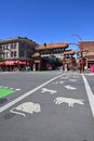 Picturesque crosswalk in Chinatown in Victoria, British Columbia, Canada.