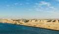 The picturesque desert landscape of eastern sides of the Suez Canal, Egypt