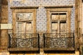 Picturesque dilapidated balconies.Porto. Portugal Royalty Free Stock Photo