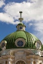 The picturesque dome of the Grotto pavilion in Kuskovo Park in Moscow