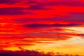 Picturesque dramatic colorful vibrant sunset sky with clouds