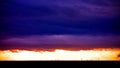 Picturesque dramatic panorama of sunset sky over dark flat skyline Royalty Free Stock Photo