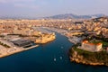 Marseille cityscape on Mediterranean coast overlooking Old Port and Fort Saint-Jean Royalty Free Stock Photo