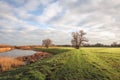 Picturesque Dutch landscape on a sunny day in wintertime Royalty Free Stock Photo