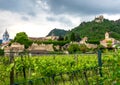 The picturesque DÃÂ¼rnstein, a small town on the Danube River. Vineyards in the foreground and