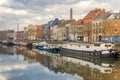 Picturesque embankment of the river Leie in Ghent