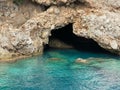 Picturesque entrance to the cave. Grotto