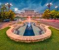 Picturesque evenig view of Palace of the Parliament.