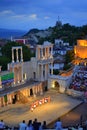 Picturesque evening antique amphitheater,Plovdiv Royalty Free Stock Photo