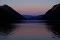 picturesque evening lake Achensee in Austria, green mountains rises above the calm expanse of water, concept of the beauty of