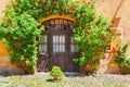 Picturesque facade of old building in Kaysersberg, Alsace, France Royalty Free Stock Photo