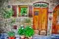 Picturesque facade of a San Gimignano house