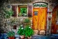 Picturesque facade of a San Gimignano house