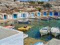 The picturesque fishing village of Mandrakia, Milos, Greece Royalty Free Stock Photo