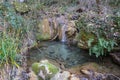 Picturesque forest landscape near Vallocchie waterfall in Castel di Tora, Lazio, Italy Royalty Free Stock Photo