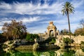 Picturesque fountain in Parc de la Ciutadella in Barcelona Royalty Free Stock Photo