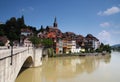 Picturesque German town upon a brown river