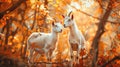 Picturesque Goats Amidst Fall Foliage. Generative Ai Royalty Free Stock Photo