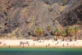 Picturesque gorgeous view on Teresitas beach on Tenerife island