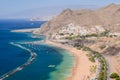 Picturesque gorgeous view on Teresitas beach on Tenerife island Royalty Free Stock Photo