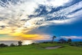 Sunset on Jimbaran, South Kuta, Bali, Indonesia. Royalty Free Stock Photo