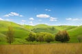 Picturesque green hills landscape