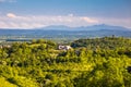 Picturesque green hills view from Plesivica mountain Royalty Free Stock Photo