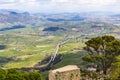 Picturesque green hilly valley near Enna city, Sicily, Italy