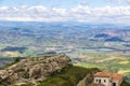 Picturesque green hilly valley near Enna city, Sicily, Italy