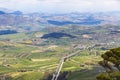 Picturesque green hilly valley near Enna city, Sicily, Italy