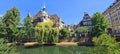 Picturesque half-timbered houses in Strasbourg reflected in the river Royalty Free Stock Photo