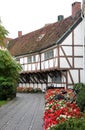 Picturesque half-timbered white house, Ystad, Sweden