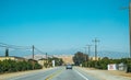 Picturesque highway in the Sierra Nevada. Agricultural Area in California Royalty Free Stock Photo