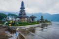 Picturesque Hindu temple Ulun Danu Beratan on the lake