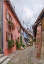 Street in Eguisheim, Alsace, France Royalty Free Stock Photo