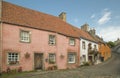 Picturesque homes on a cobbled street in a Scottish village. Royalty Free Stock Photo