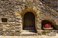 Picturesque house made entirely of stone in the mountain village of Beget, Girona. Royalty Free Stock Photo