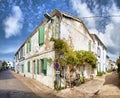 Picturesque houses in the city of Portes en Re on the Island of Re in the west of France