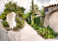 Picturesque houses in the city of Portes en Re on the Island of Re in the west of France