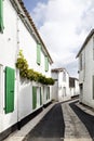 Picturesque houses in the city of Portes en Re on the Island of Re in the west of France