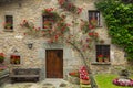 Picturesque houses in mountains village. Rupit i Pruit