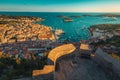 Picturesque Hvar resort and marina view from the fortress, Croatia Royalty Free Stock Photo