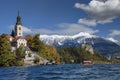 The picturesque island in the middle of Lake Bled