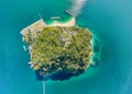 Picturesque Japanese island with crystal-clear blue waters