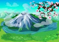 Picturesque Japanese Nature Landscape Background