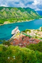 Picturesque Kotor bay view at nice spring day Montenegro Royalty Free Stock Photo