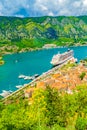 Picturesque Kotor bay view at nice spring day Montenegro Royalty Free Stock Photo