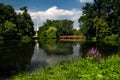 Picturesque lake in park