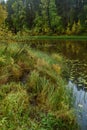 A picturesque lakein early autumn