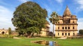 Picturesque landscape with cenotaphs. Orcha, India Royalty Free Stock Photo